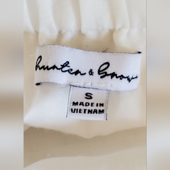 Hunter & Brown White Linen Blend Sleeveless Tiered Midi Summer  Dress Size Small - Picture 7 of 8